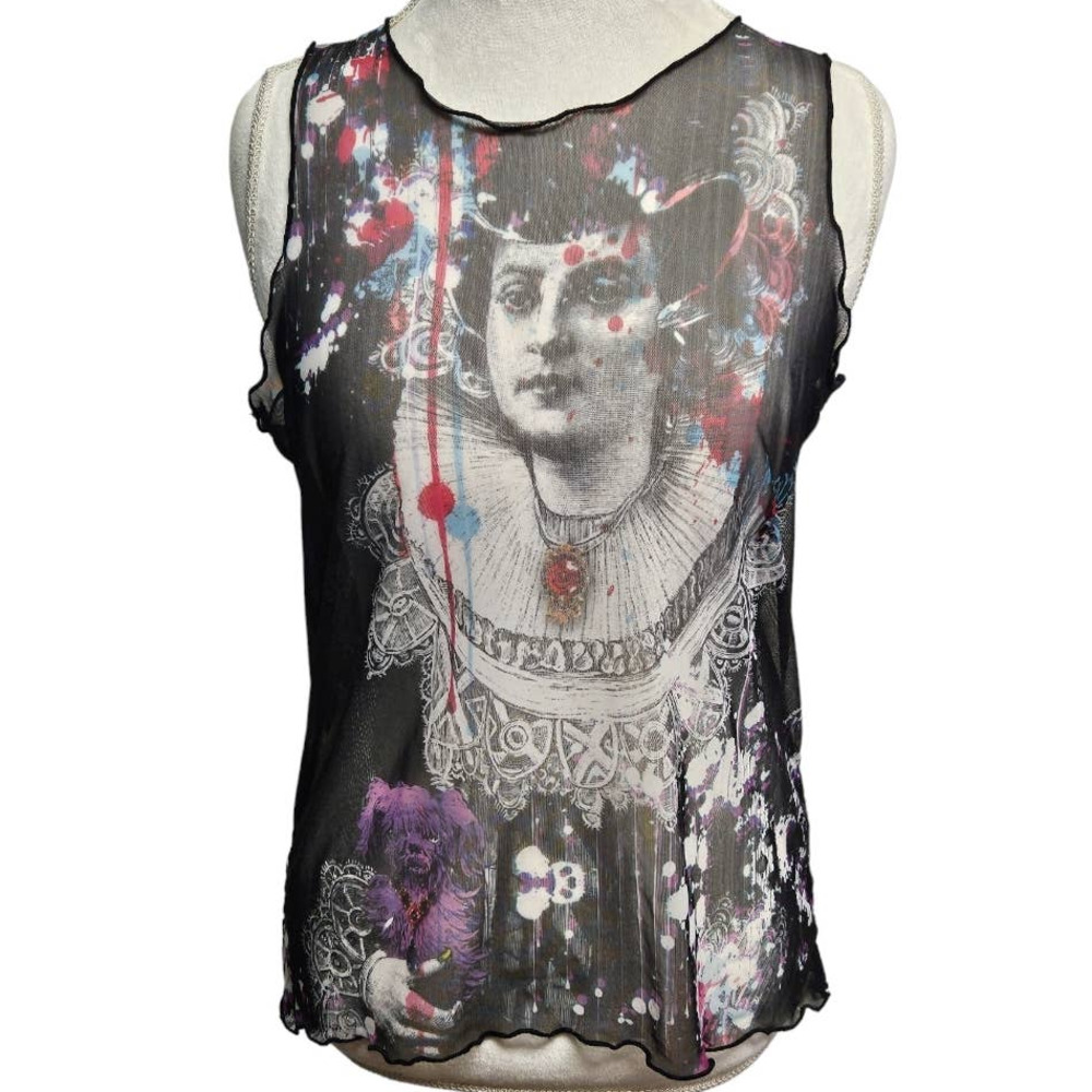 Terry Bicycles Colorful Mesh Venetian Print Three Pocket Cycling Shirt Large